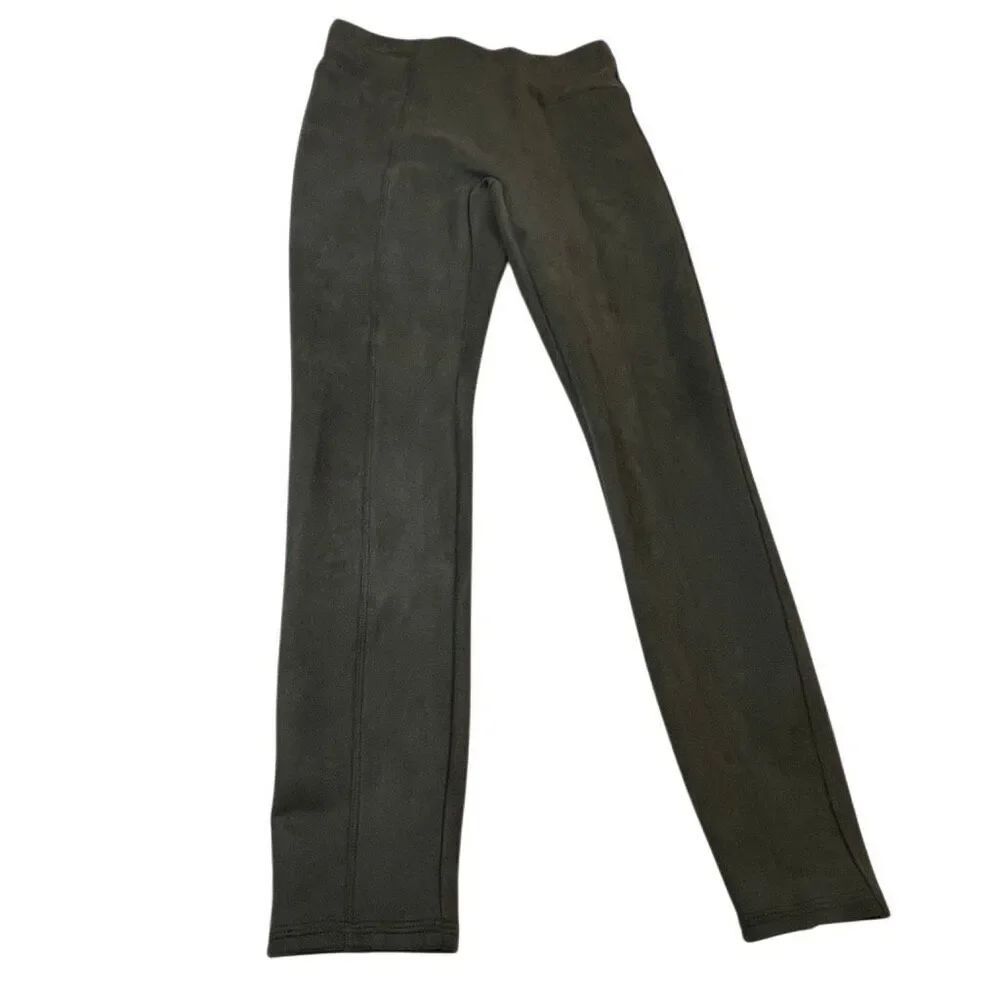Spanx Women's High Waisted Faux Suede Pull-on Leggings Olive Green Medium NWOT